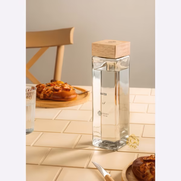 بطری شیشه ای درب چوبی