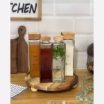 بطری شیشه ای درب چوبی