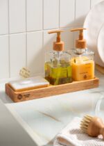 جا مایعی و جا اسکاچی دوقلو چوبی سفید گلدن استار GOLDEN STAR - تصویر 10
