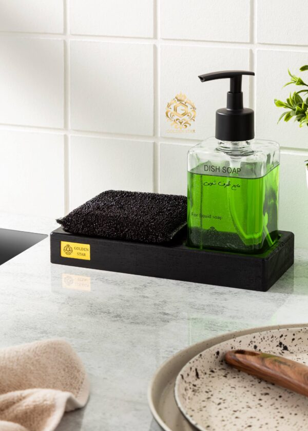 جا مایعی و جا اسکاچی چوبی مشکی گلدن استار GOLDEN STAR - تصویر 4